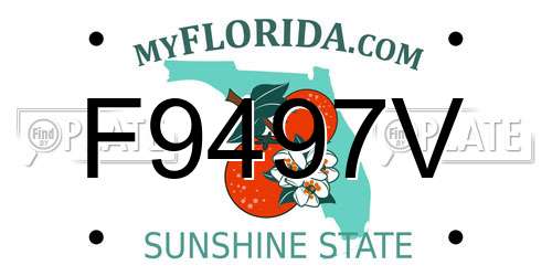 F9497V Florida License Plate