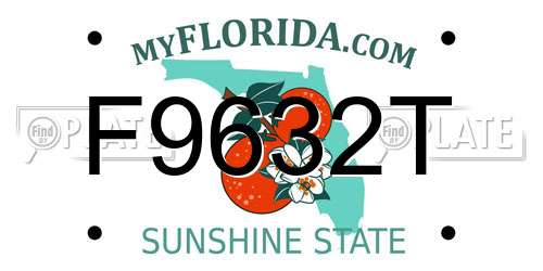 F9632T Florida License Plate
