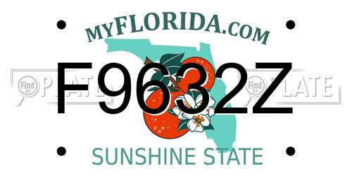 F9632Z Florida License Plate
