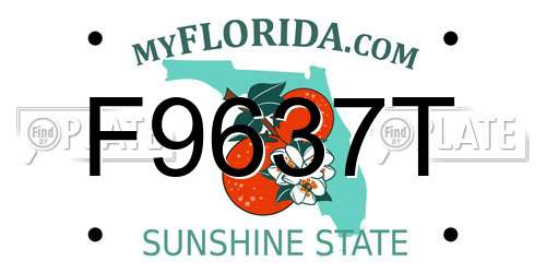 F9637T Florida License Plate
