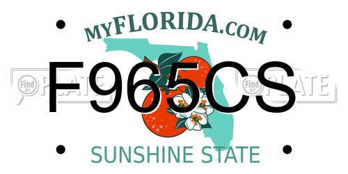 F965CS Florida License Plate
