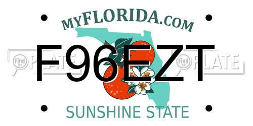 F96EZT Florida License Plate