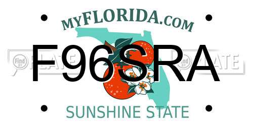 F96SRA Florida License Plate