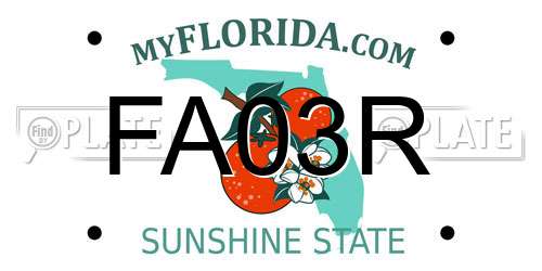FA03R Florida License Plate
