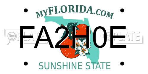FA2H0E Florida License Plate