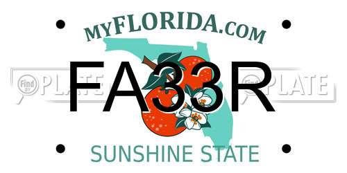 FA33R Florida License Plate