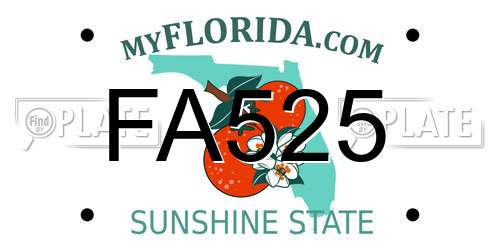 FA525 Florida License Plate