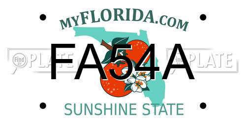 FA54A Florida License Plate