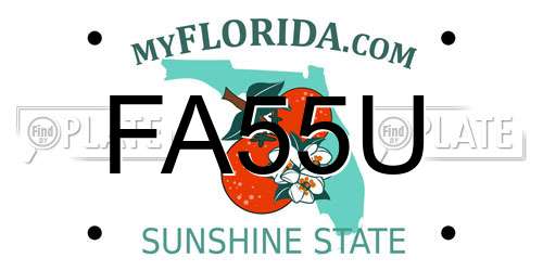 FA55U Florida License Plate