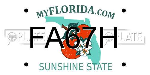 FA67H Florida License Plate