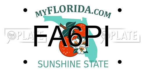FA6PI Florida License Plate