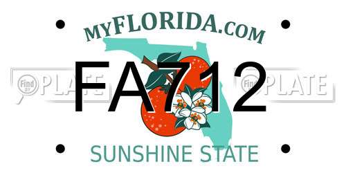 FA712 Florida License Plate