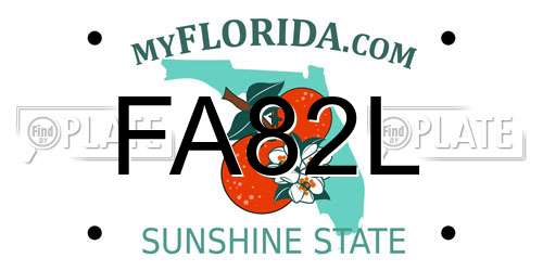 FA82L Florida License Plate