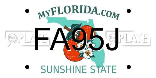 FA95J Florida License Plate