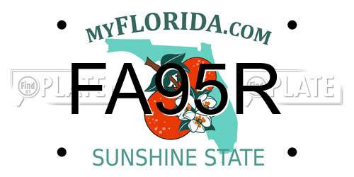 FA95R Florida License Plate