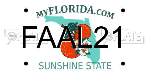 FAAL21 Florida License Plate