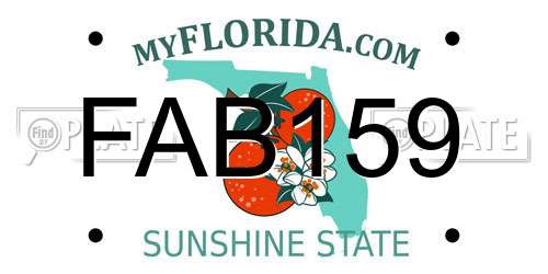 FAB159 Florida License Plate