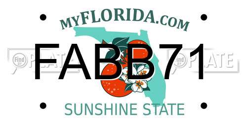FABB71 Florida License Plate