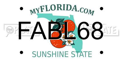 FABL68 Florida License Plate