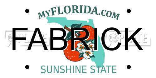 FABRICK Florida License Plate