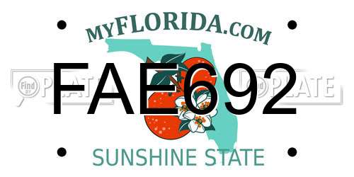 FAE692 Florida License Plate