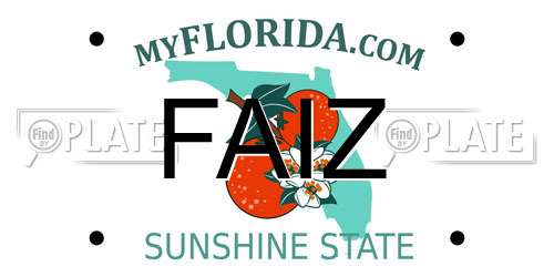 FAIZ Florida License Plate