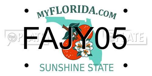 FAJY05 Florida License Plate