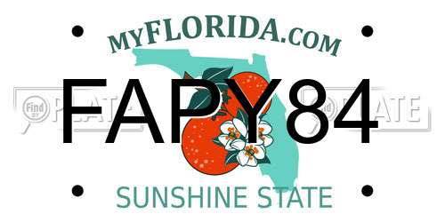 FAPY84 Florida License Plate