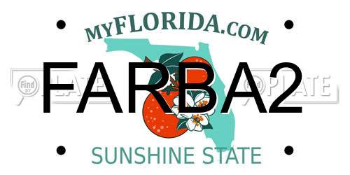 FARBA2 Florida License Plate