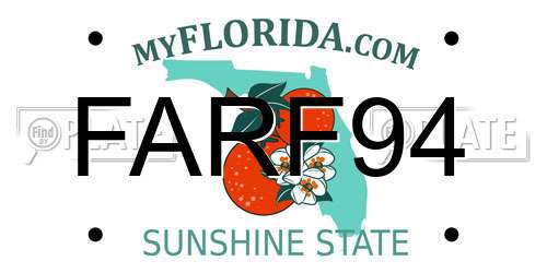 FARF94 Florida License Plate