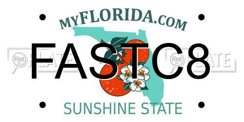 FASTC8 Florida License Plate