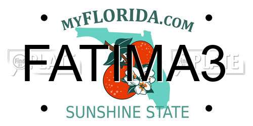 FATIMA3 Florida License Plate