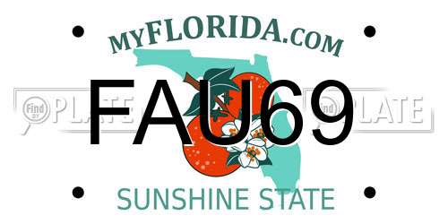 FAU69 Florida License Plate