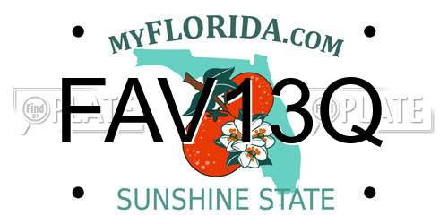 FAV13Q Florida License Plate