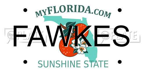 FAWKES Florida License Plate