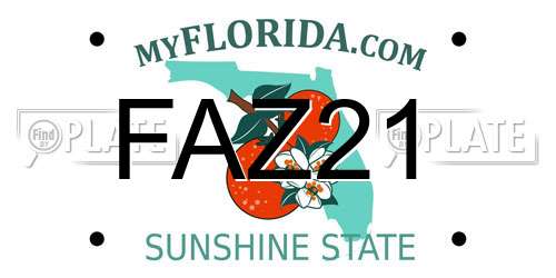 FAZ21 Florida License Plate