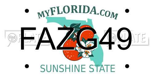 FAZG49 Florida License Plate