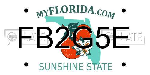 FB2G5E Florida License Plate