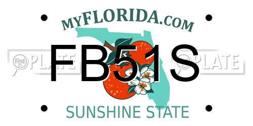 FB51S Florida License Plate