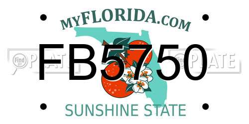 FB5750 Florida License Plate