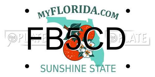 FB5CD Florida License Plate
