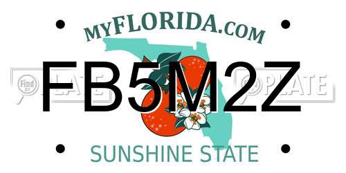 FB5M2Z Florida License Plate