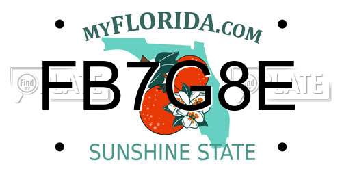 FB7G8E Florida License Plate