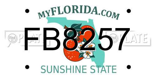 FB8257 Florida License Plate