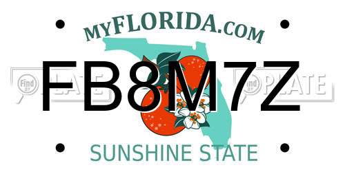 FB8M7Z Florida License Plate