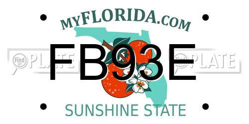 FB93E Florida License Plate