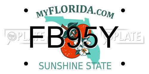 FB95Y Florida License Plate