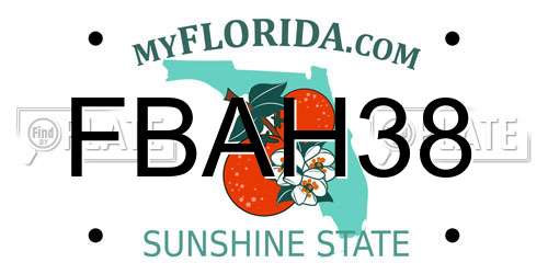 FBAH38 Florida License Plate