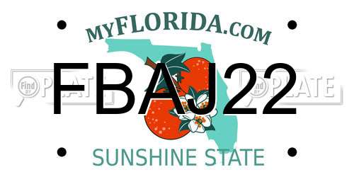 FBAJ22 Florida License Plate