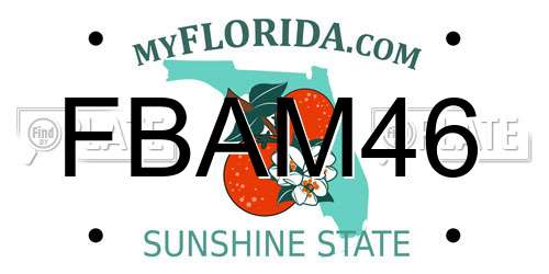 FBAM46 Florida License Plate